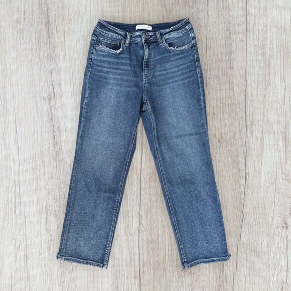Flying Monkey Distressed Straight Leg Jeans F4216 Women’s Size 29 Medium Wash - Picture 1 of 4